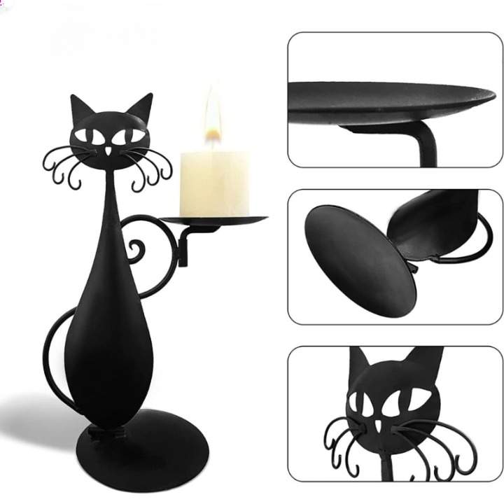 Black Cat Candle Holder-Catonomy-Catonomy