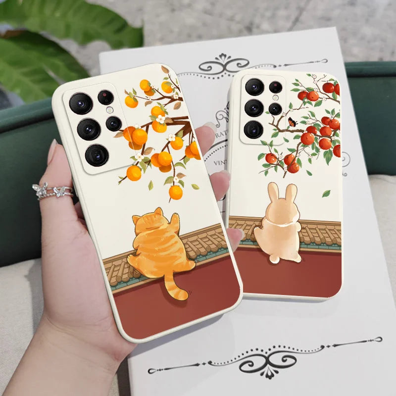 Climbing Cat And Rabbit Phone Case For Samsung Galaxy-Catonomy-Catonomy