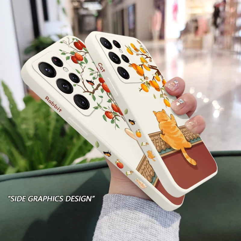 Climbing Cat And Rabbit Phone Case For Samsung Galaxy-Catonomy-Catonomy