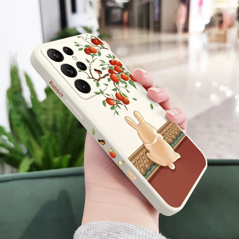 Climbing Cat And Rabbit Phone Case For Samsung Galaxy-Catonomy-Galaxy S23 Plus-Rabbit White-Catonomy