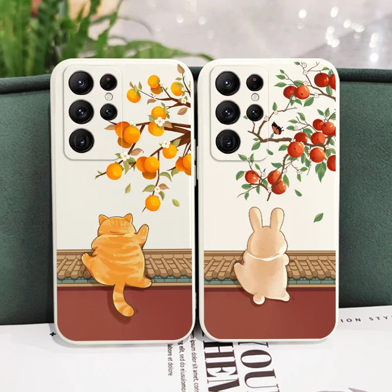 Climbing Cat And Rabbit Phone Case For Samsung Galaxy-Catonomy-Catonomy