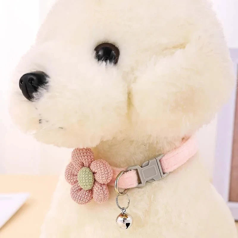 Cute Flower Adjustable Buckle Cat Collar With Bell-Catonomy-Catonomy