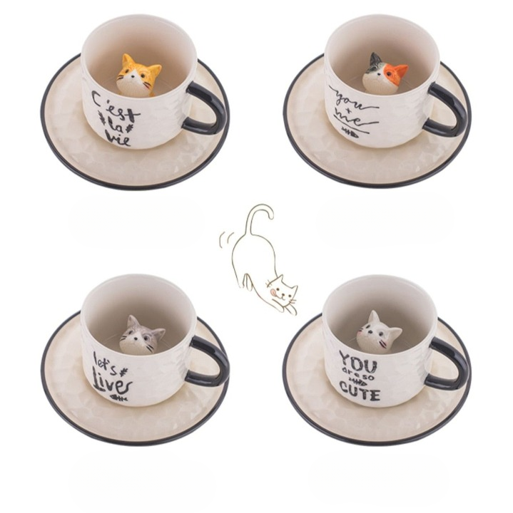 Cute kitten Ceramic 3D Cup-Catonomy-Catonomy