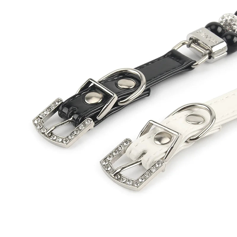 Sparkly Imitation Pearls Rhinestone Pet Collar-Catonomy-Catonomy