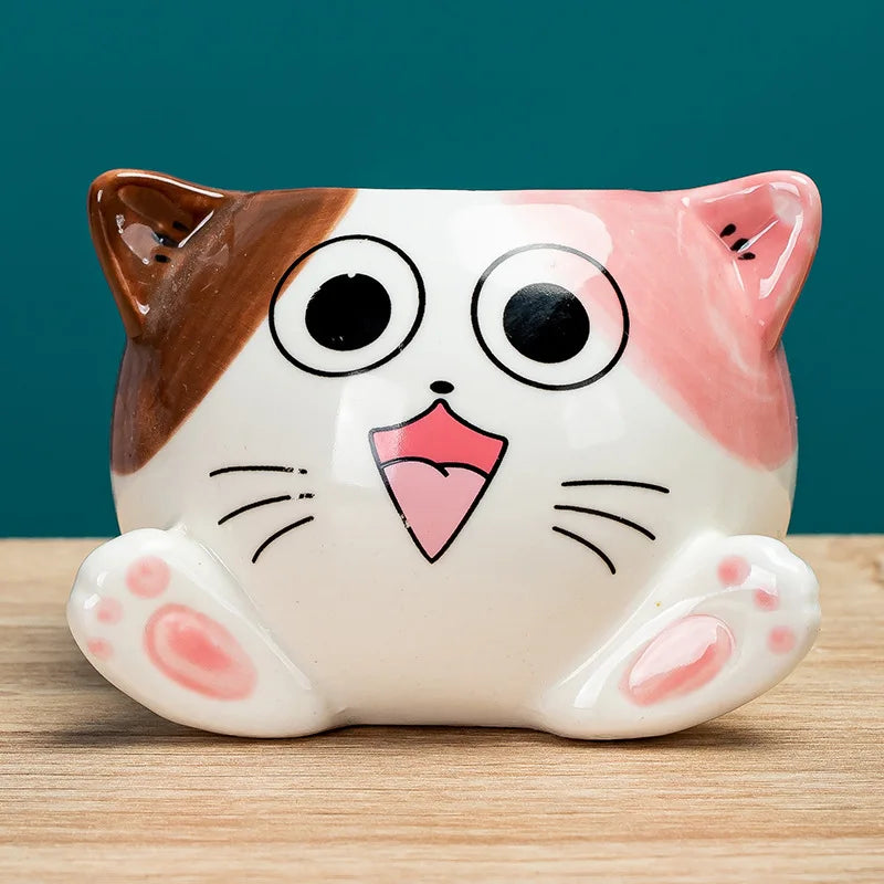 Cartoon Cat Ceramic Flower Pot-Catonomy-Happy Cat-Catonomy