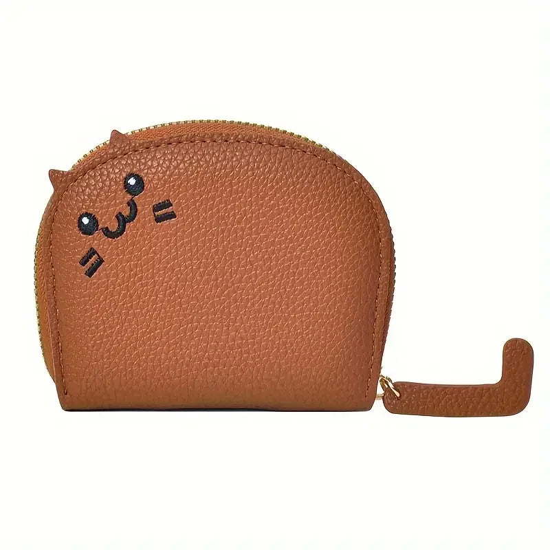 Cartoon Cat shaped Faux Leather Fashion Wallet-Catonomy-Brown-Catonomy
