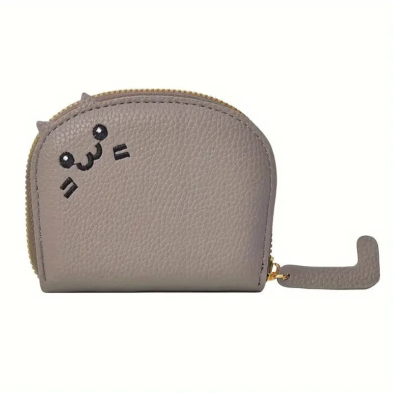 Cartoon Cat shaped Faux Leather Fashion Wallet-Catonomy-Grey-Catonomy