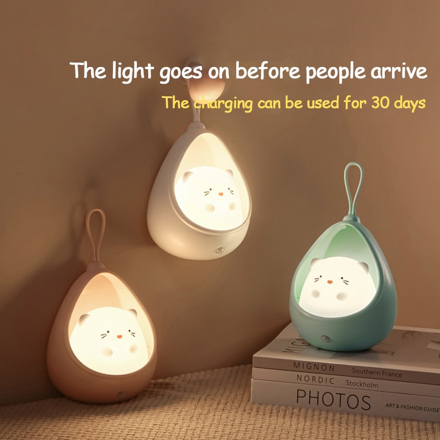 Cat And Rabbit Rechargeable Portable Night Light With Automatic Sensor-Catonomy-Catonomy