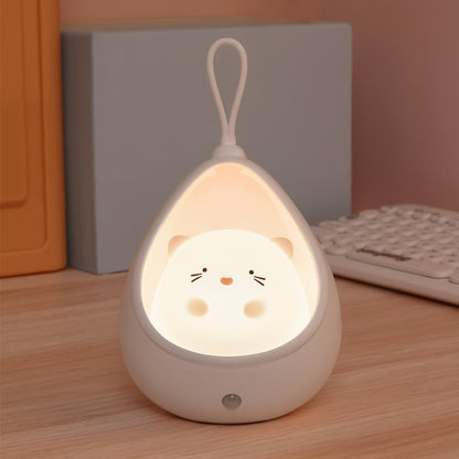 Cat And Rabbit Rechargeable Portable Night Light With Automatic Sensor-Catonomy-Cat White-Catonomy