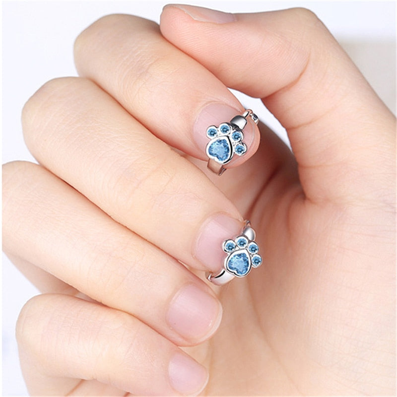 Cat Paw Zircon Earring-Catonomy-Catonomy