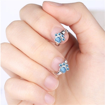 Cat Paw Zircon Earring-Catonomy-Catonomy