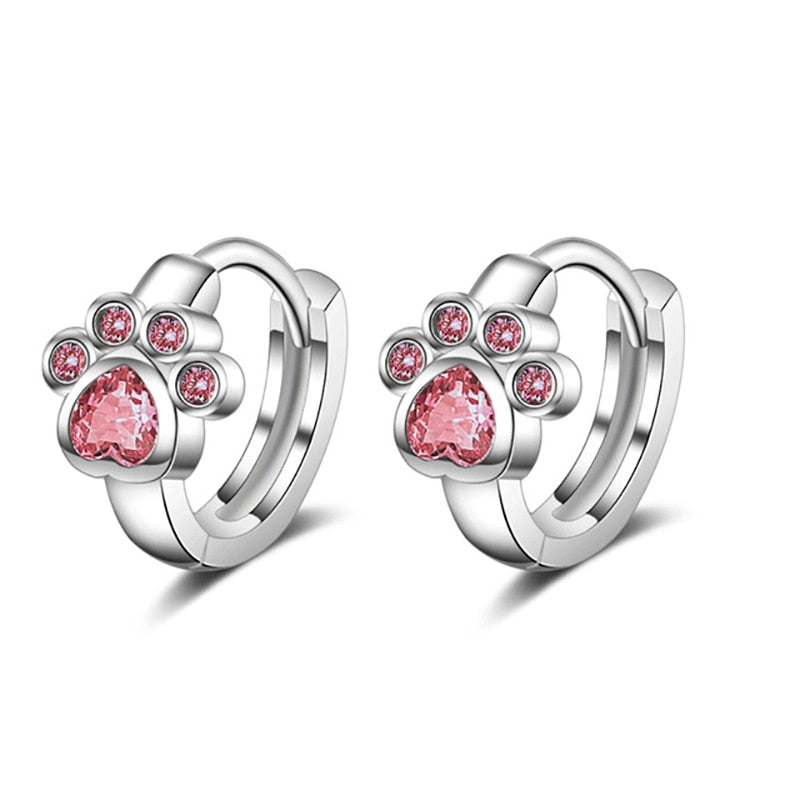 Cat Paw Zircon Earring-Catonomy-Pink-Catonomy