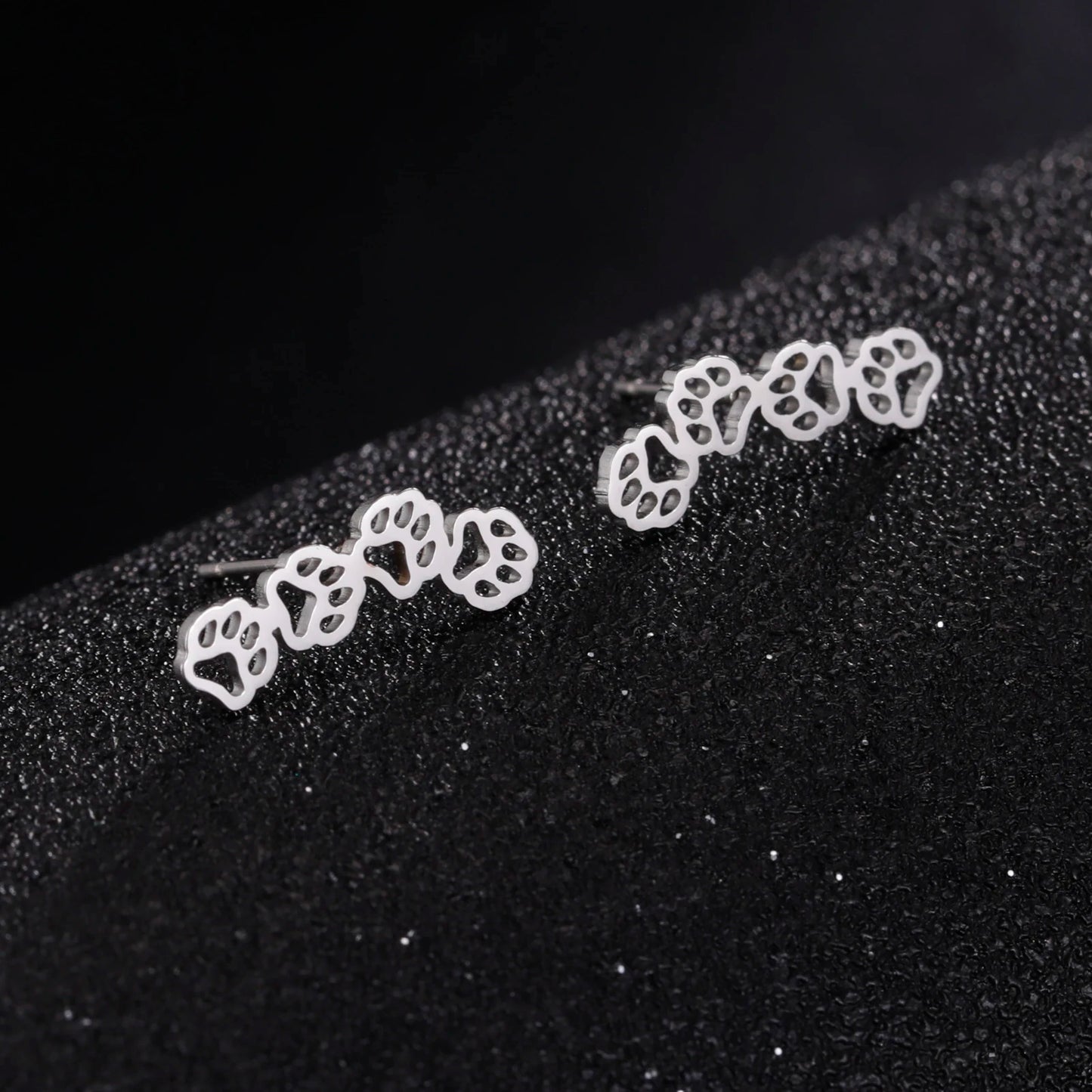 Cat Pawsprint Stainless Steel Earrings-Catonomy-Catonomy