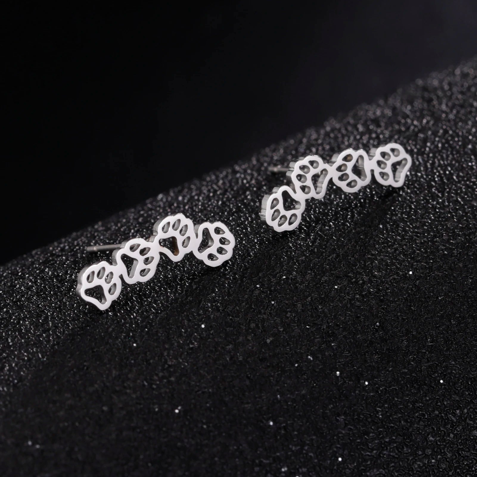 Cat Pawsprint Stainless Steel Earrings-Catonomy-Catonomy