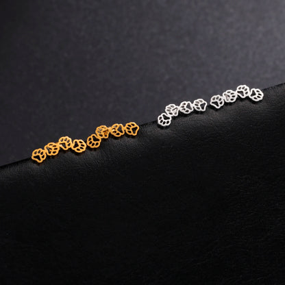 Cat Pawsprint Stainless Steel Earrings-Catonomy-Catonomy