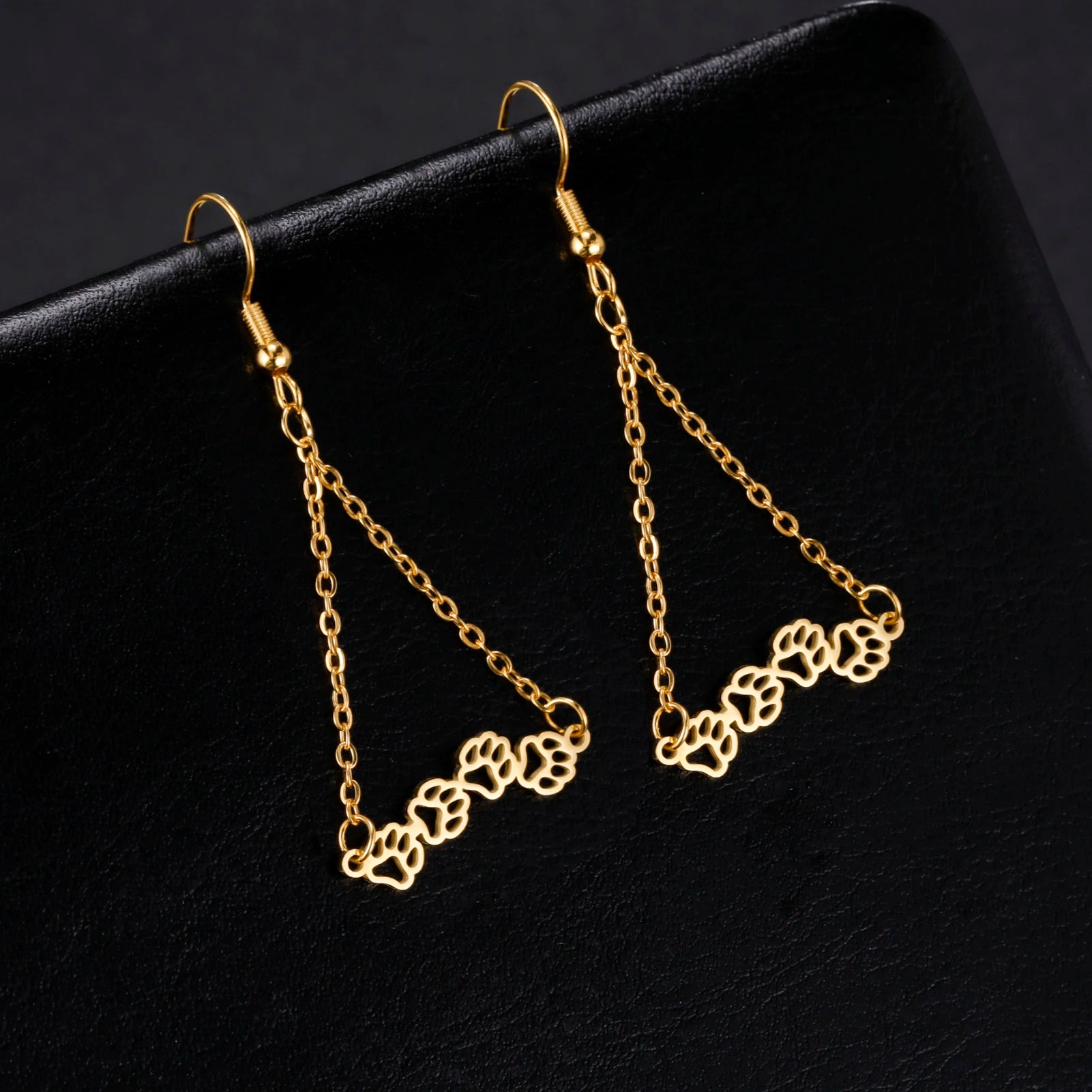 Cat Pawsprint Stainless Steel Earrings-Catonomy-Catonomy