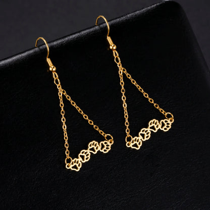 Cat Pawsprint Stainless Steel Earrings-Catonomy-Catonomy