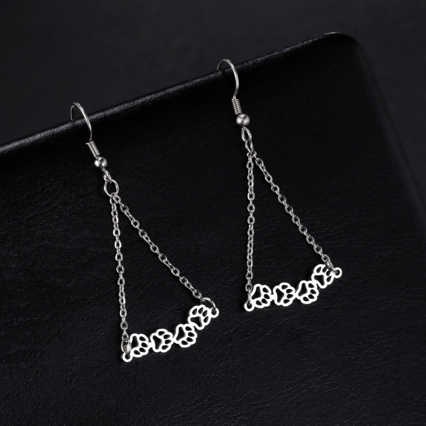 Cat Pawsprint Stainless Steel Earrings-Catonomy-Catonomy