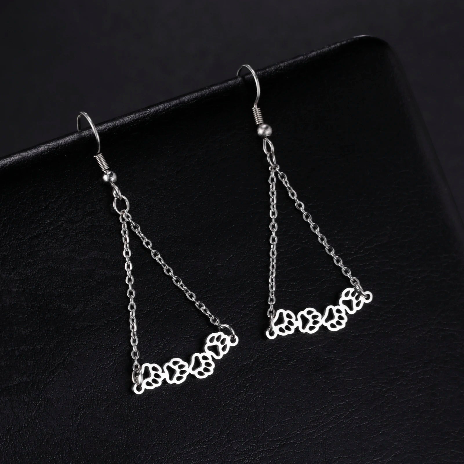 Cat Pawsprint Stainless Steel Earrings-Catonomy-Catonomy
