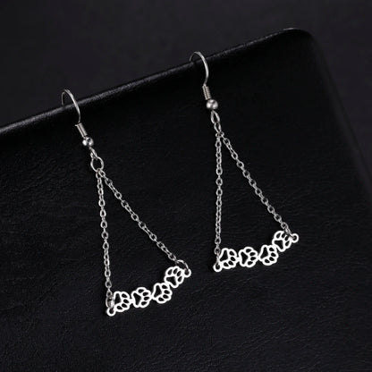 Cat Pawsprint Stainless Steel Earrings-Catonomy-Catonomy