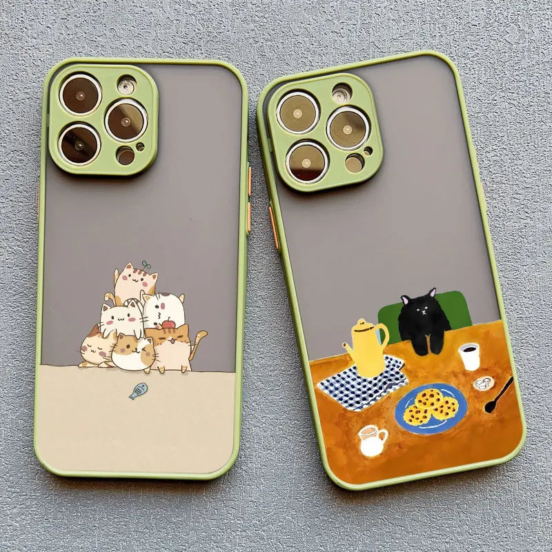 Cute Cartoon Cat Illustration iPhone Case-Catonomy-Catonomy