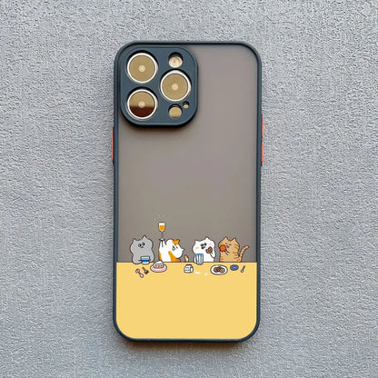 Cute Cartoon Cat Illustration iPhone Case-Catonomy-Cats Dining-For iPhone 16 Pro Max-Catonomy