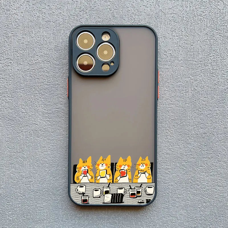 Cute Cartoon Cat Illustration iPhone Case-Catonomy-Cats Partying-For iPhone 16 Pro Max-Catonomy