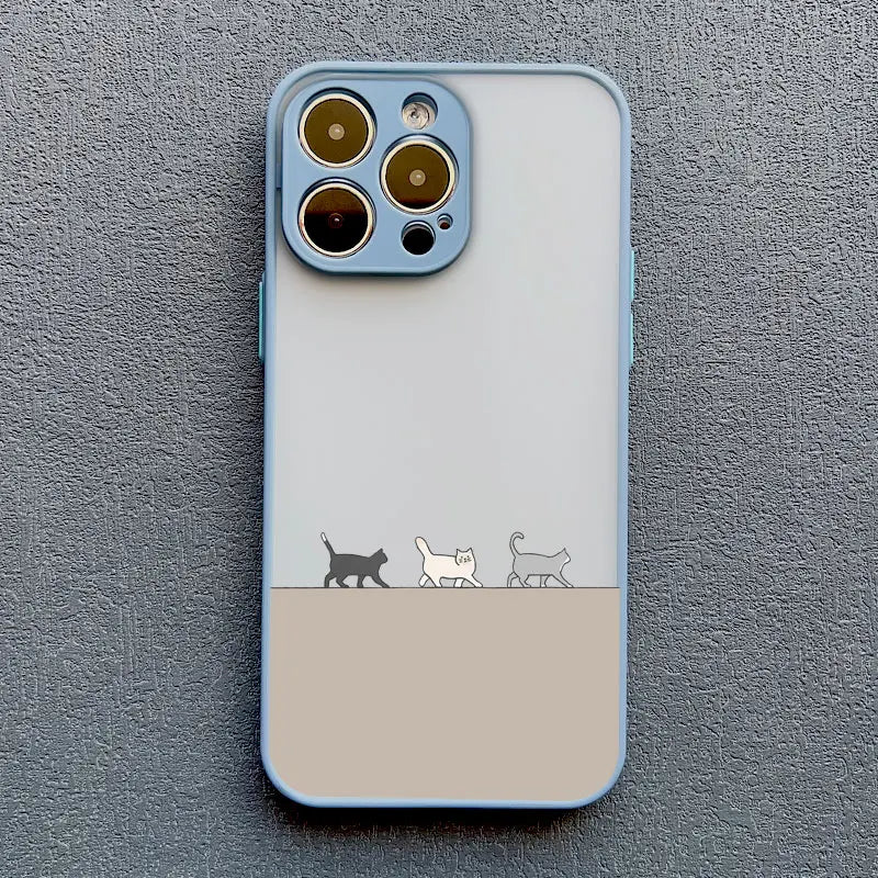 Cute Cartoon Cat Illustration iPhone Case-Catonomy-Cats Walking-For iPhone 16 Pro Max-Catonomy