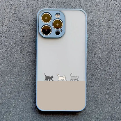 Cute Cartoon Cat Illustration iPhone Case-Catonomy-Cats Walking-For iPhone 16 Pro Max-Catonomy