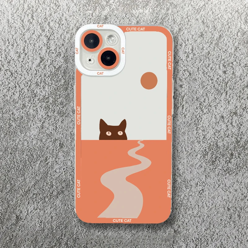 Cute Cartoon Cat iPhone Case-Catonomy-For iPhone 16 Pro Max-Cat On Road-Catonomy