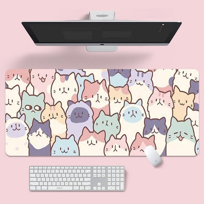 Cute Cat Keyboard & Mouse Pad-Catonomy-Purr Gathering 1-S - 700x300-Catonomy