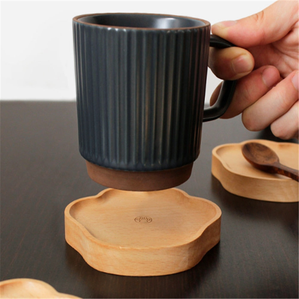 Cute Cat Paw Wooden Coaster-Catonomy-Catonomy