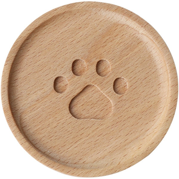 Cute Cat Paw Wooden Coaster-Catonomy-Big Paw Print-Catonomy