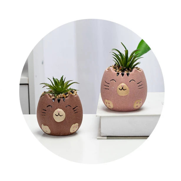 Cute Cat Succulent Ceramic Plant Pot-Catonomy-Catonomy
