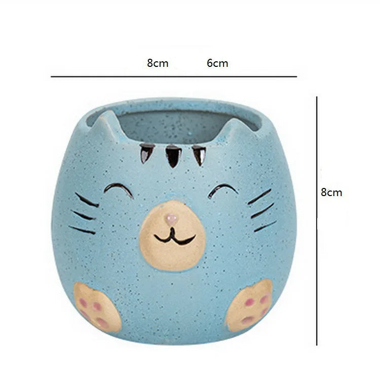 Cute Cat Succulent Ceramic Plant Pot-Catonomy-Catonomy