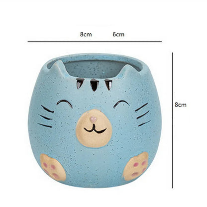Cute Cat Succulent Ceramic Plant Pot-Catonomy-Catonomy