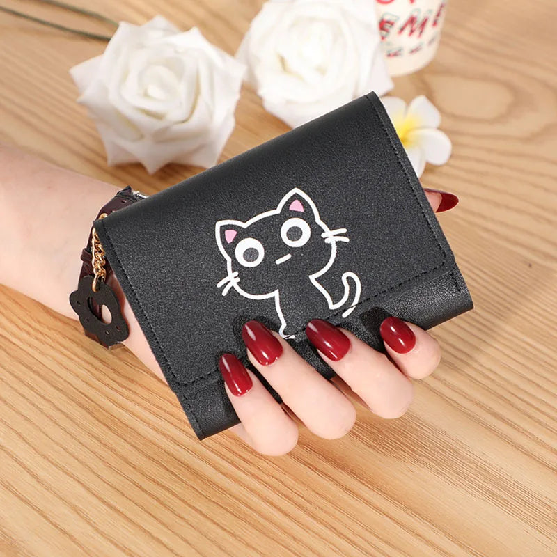Cute Cat with Paw Zipper Fashion Women's Wallet-Catonomy-Black-Catonomy