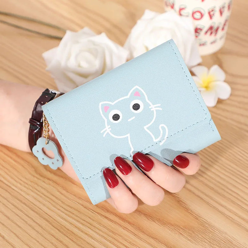 Cute Cat with Paw Zipper Fashion Women's Wallet-Catonomy-Blue-Catonomy