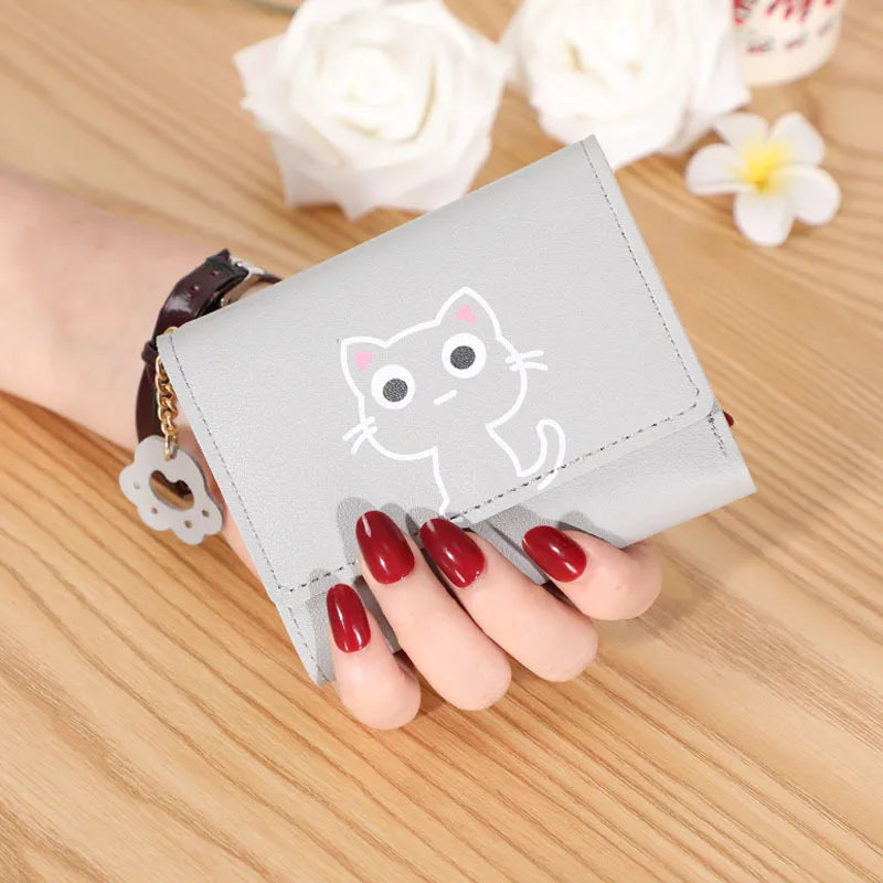 Cute Cat with Paw Zipper Fashion Women's Wallet-Catonomy-Grey-Catonomy