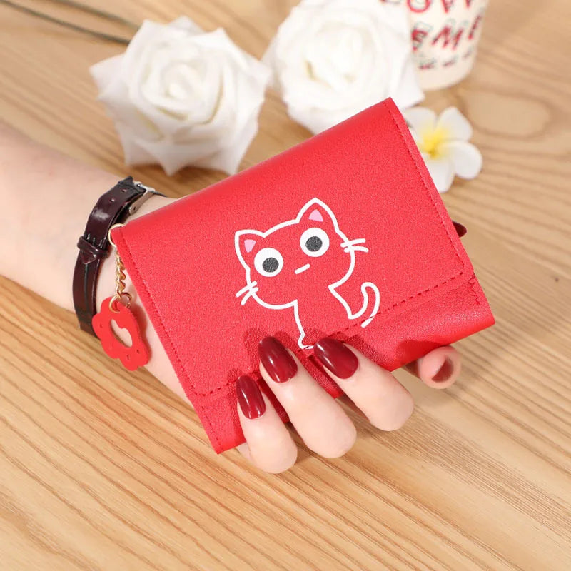 Cute Cat with Paw Zipper Fashion Women's Wallet-Catonomy-Red-Catonomy