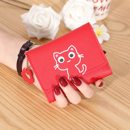 Cute Cat with Paw Zipper Fashion Women's Wallet-Catonomy-Red-Catonomy