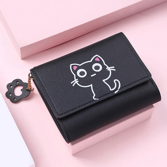 Cute Cat with Paw Zipper Fashion Women's Wallet-Catonomy-Catonomy