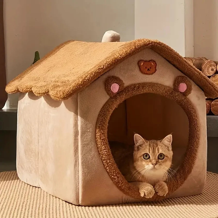 Cute Hut Shaped Foldable Cat House-Catonomy-Catonomy