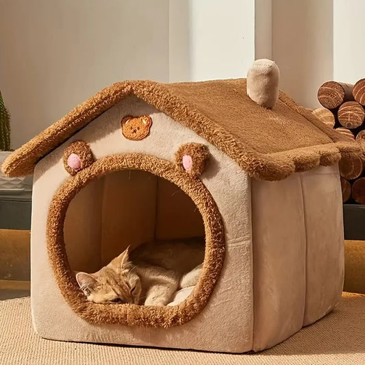 Cute Hut Shaped Foldable Cat House-Catonomy-Catonomy