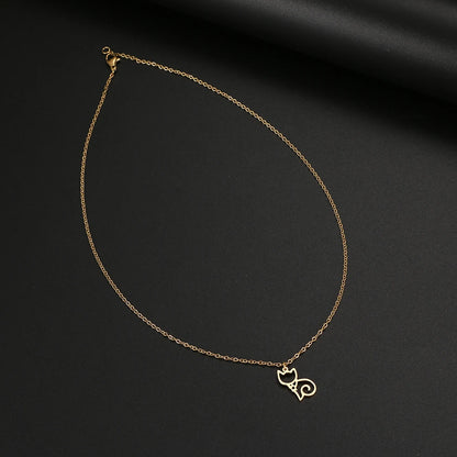Cute Sitting Cat Stainless Steel Choker Necklace-Catonomy-Catonomy