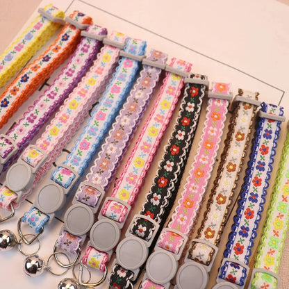 Exquisite Floral Embroidered Lace Cat Collars-Catonomy-Catonomy