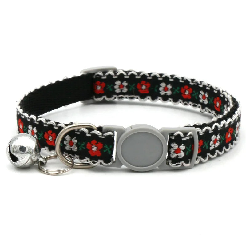 Exquisite Floral Embroidered Lace Cat Collars-Catonomy-Black-Catonomy