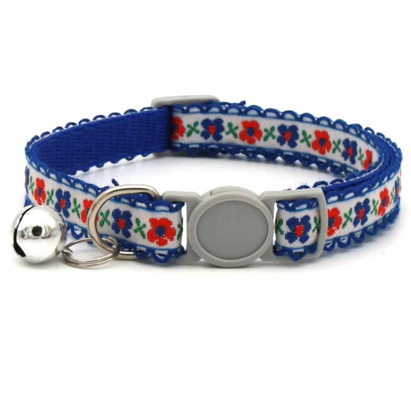 Exquisite Floral Embroidered Lace Cat Collars-Catonomy-Blue-Catonomy