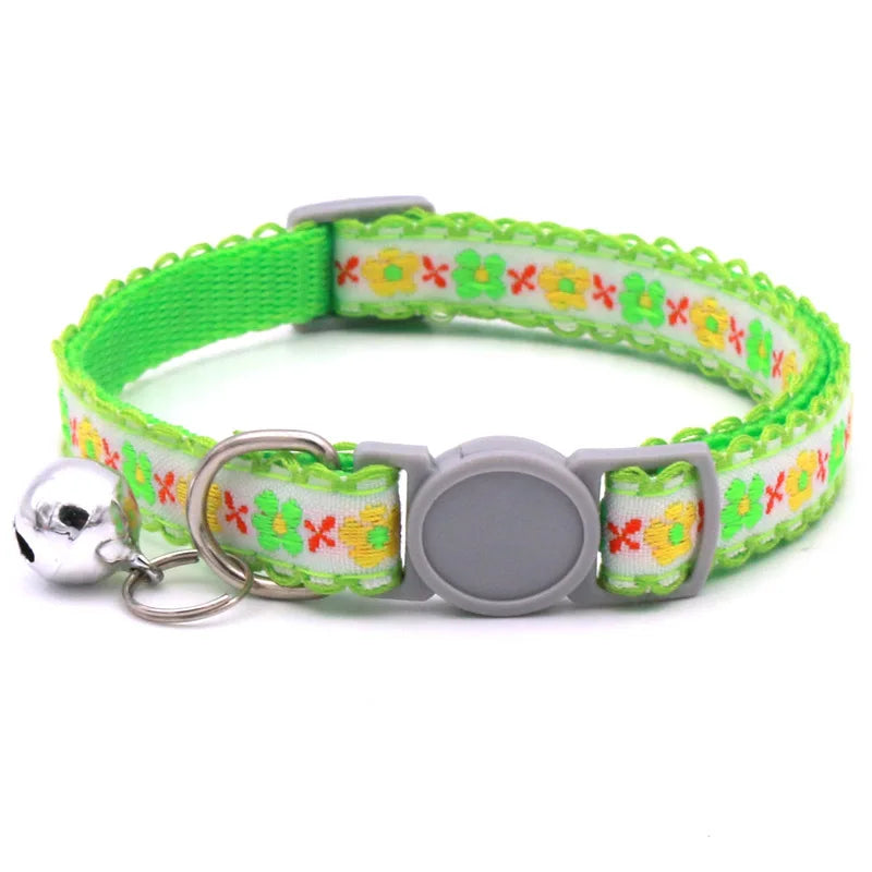 Exquisite Floral Embroidered Lace Cat Collars-Catonomy-Green-Catonomy