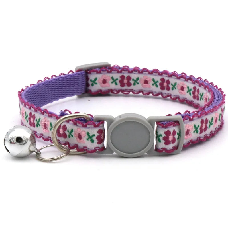 Exquisite Floral Embroidered Lace Cat Collars-Catonomy-Magenta-Catonomy